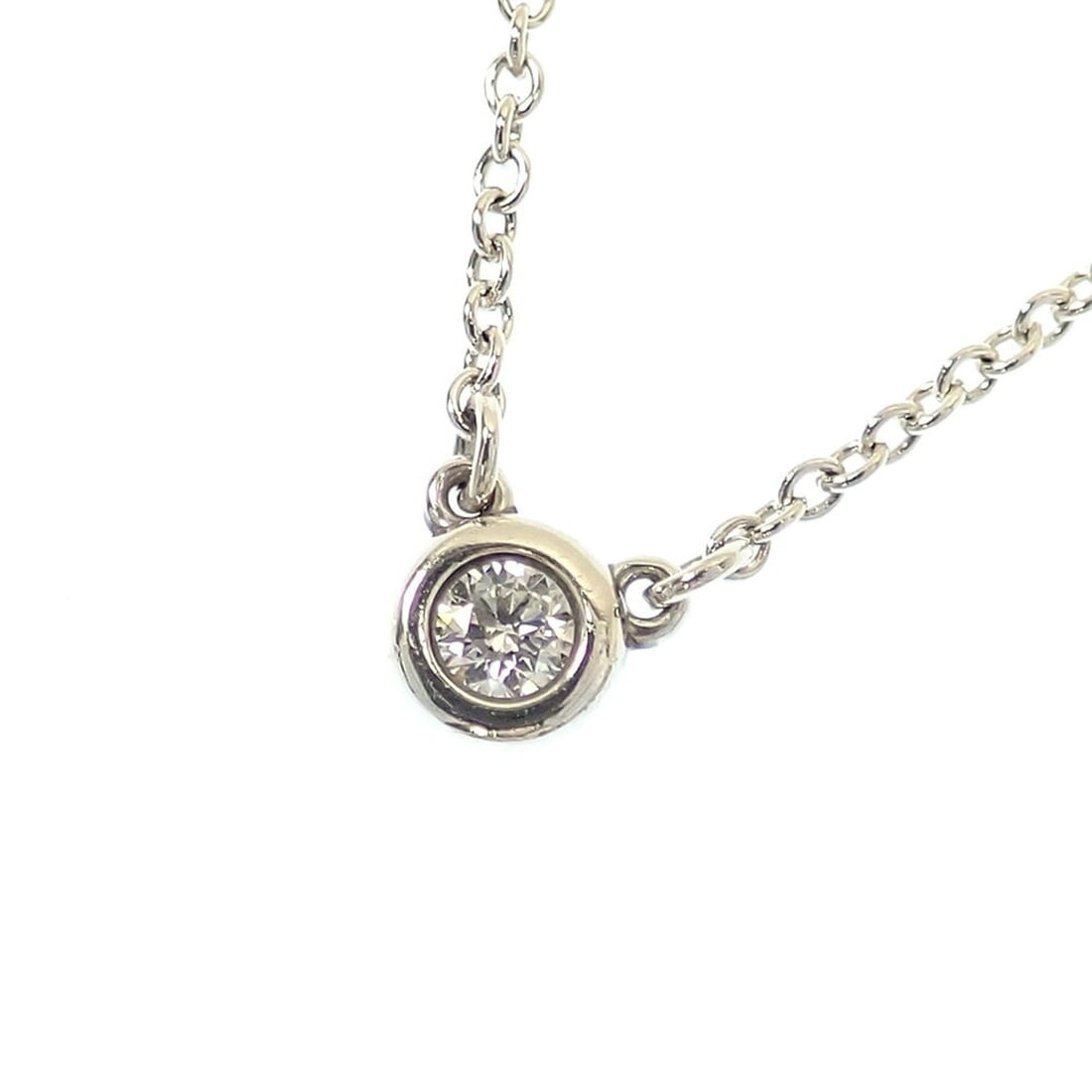 Tiffany & Co. By the Yard Necklace for Women, Diamond, SV925, 1.6g, Silver: --- Catalog ---Category: SizeWeight: 1.6g / 0.05oz.Pendant Size: 4.5mm x 4.5mm / 0.17'' x 0.17''Neck Circumference: 43 cm / 16.92''Category: DesignStone: DiamondGender: WomenMaterial: Silver 925Neckla