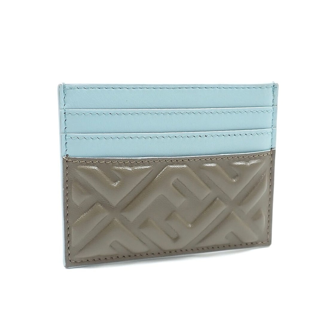 Fendi card case for women, beige and blue leather, 8M0445: --- Catalog ---Category: DesignType: Card caseColor: Beige, BlueGender: WomenMaterial: Leather Category: GeneralBrand: FendiCategory: Physical PropertiesSize (HxWxD): 8cm x 10.2cm x 3cm / 3.14'' x 4.0