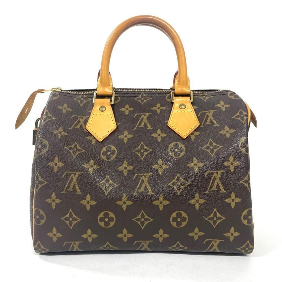 Louis Vuitton Speedy 25 handbag, Monogram canvas, M41528, brown, gold hardware, older model, key: --- Catalog ---Category: SizeSize (HxWxD): 20cm x 25cm x 15cm / 7.87'' x 9.84'' x 5.9''Handle Length: 20cm / 7.87''Category: DesignType: HandbagColor: Brown, MonogramGender: WomenClosure: ZipperMateri