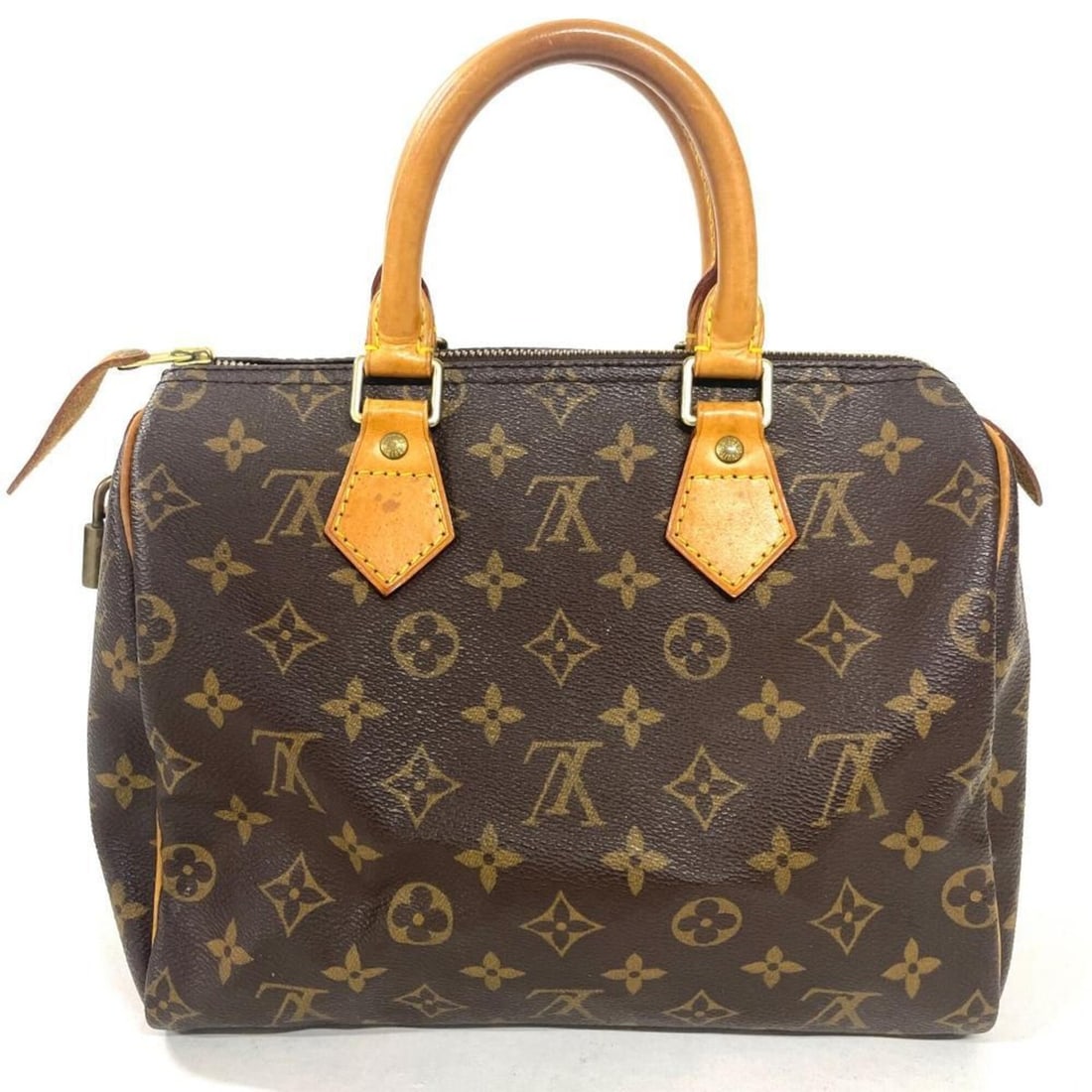 Louis Vuitton Speedy 25 Handbag, Monogram Canvas, M41528, Brown, Gold Hardware, Older Model: --- Catalog ---Category: SizeSize (HxWxD): 20cm x 25cm x 15cm / 7.87'' x 9.84'' x 5.9''Handle Length: 20cm / 7.87''Category: DesignType: HandbagColor: Brown, MonogramGender: WomenClosure: ZipperMateri