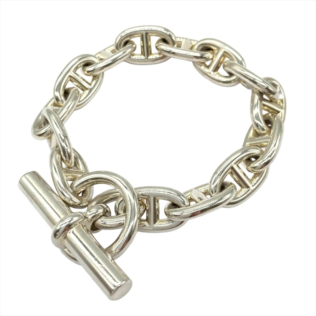 Hermes Chaine d'Ancre Bracelet 21AW001694 SV925 52.2g Silver 14 links Men's Women's: --- Catalog ---Category: SizeWidth: 1cm / 0.39''Length: 15cm / 5.9''Weight: 52.2g / 1.84oz.Category: DesignType: Charm braceletColor: SilverMetal: SilverStone: No StoneGender: Men,WomenMaterial: Silve
