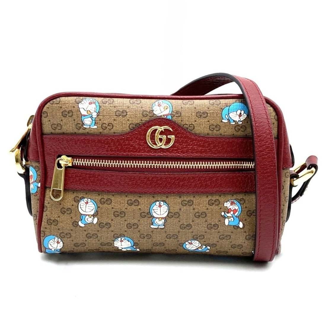 GUCCI 647784 Doraemon Collaboration Shoulder Bag Micro GG Brown Red Women's: --- Catalog ---Category: SizeWeight: 254g / 8.95oz.Size (HxWxD): 13cm x 17cm x 5cm / 5.11'' x 6.69'' x 1.96''Strap Length: 152cm / 59.84''Category: DesignType: Shoulder bagColor: Brown, Red colorGende