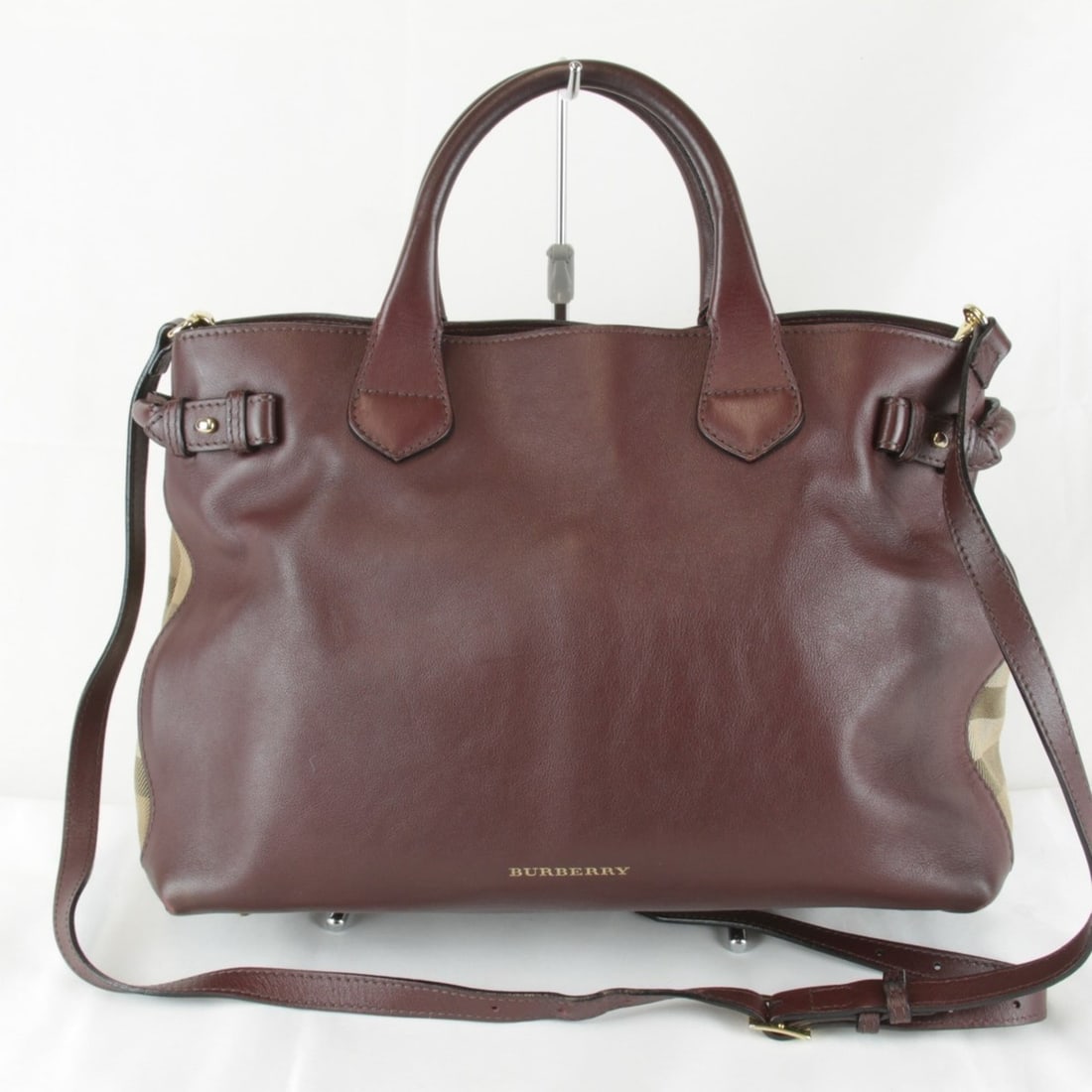 BURBERRY Burberry Tote Bag Leather/Canvas Brown Women's (1 of 20)
