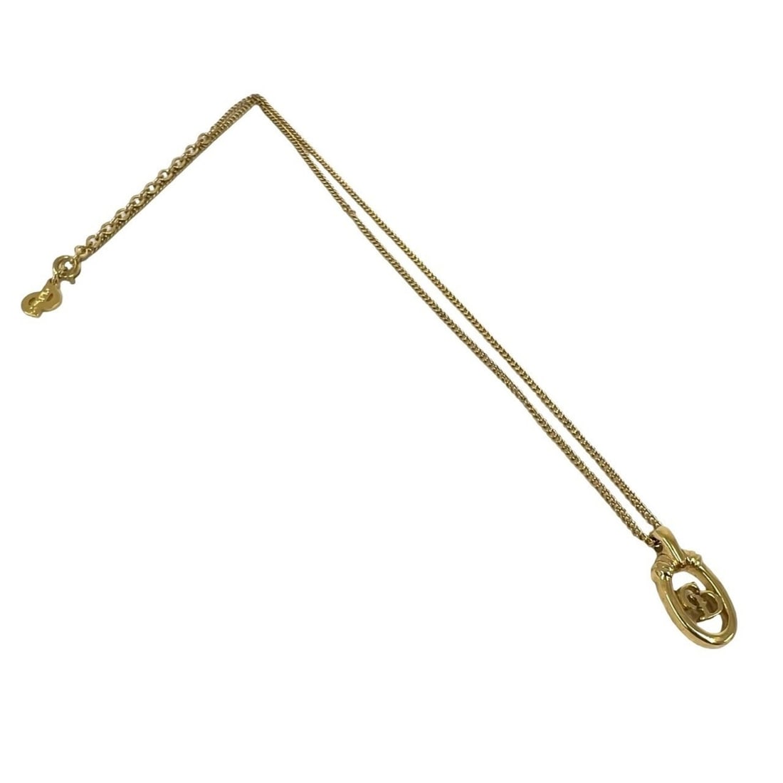 Christian Dior CD Logo GP Necklace Pendant Accessory Gold 73356: --- Catalog ---Category: SizePendant Size: 18mm x 9mm / 0.7'' x 0.35''Neck Circumference: 44.5 cm / 17.51''Category: DesignColor: GoldGender: WomenMaterial: Gold platingPendant Type: PendantNecklace T
