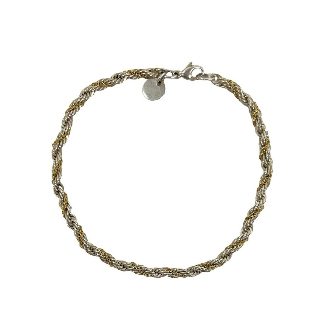 TIFFANY&Co. Tiffany Twist Rope Bracelet, Sterling Silver 925, 18K Yellow Gold, Accessory, Silver,: --- Catalog ---Category: SizeLength: 17.5cm / 6.88''Category: DesignType: Charm braceletColor: Gold, SilverGender: WomenMaterial: Silver 925, Yellow gold (18K)Category: GeneralBrand: Tiffany--- Item L