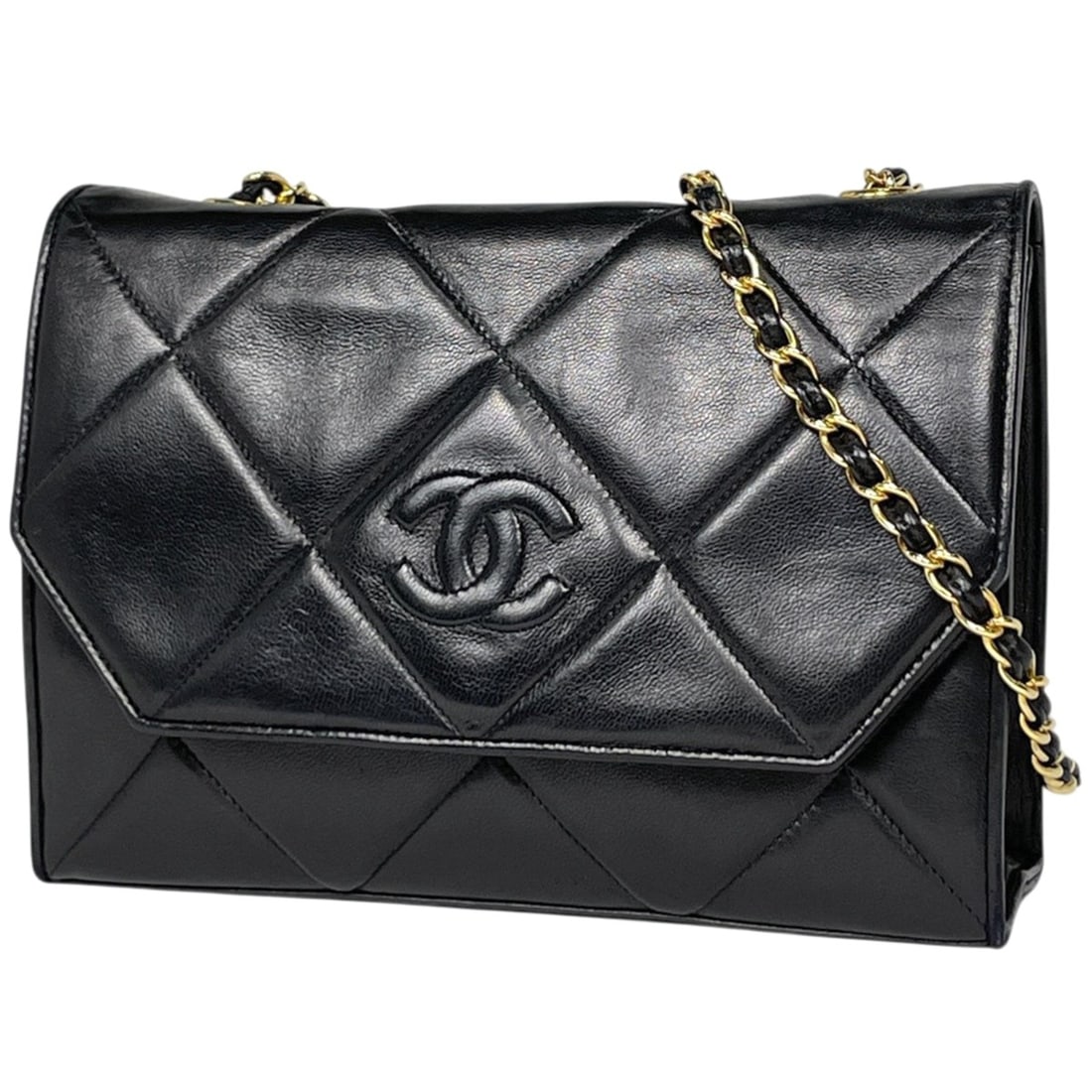 Chanel Coco Mark Chain Shoulder Bag, Matelassé Leather, Black, Women's: --- Catalog ---Category: SizeSize (HxWxD): 16cm x 23cm x 6.5cm / 6.29'' x 9.05'' x 2.55''Category: DesignType: Shoulder bagColor: BlackGender: WomenMaterial: Leather Category: GeneralBrand: Chanel--- 