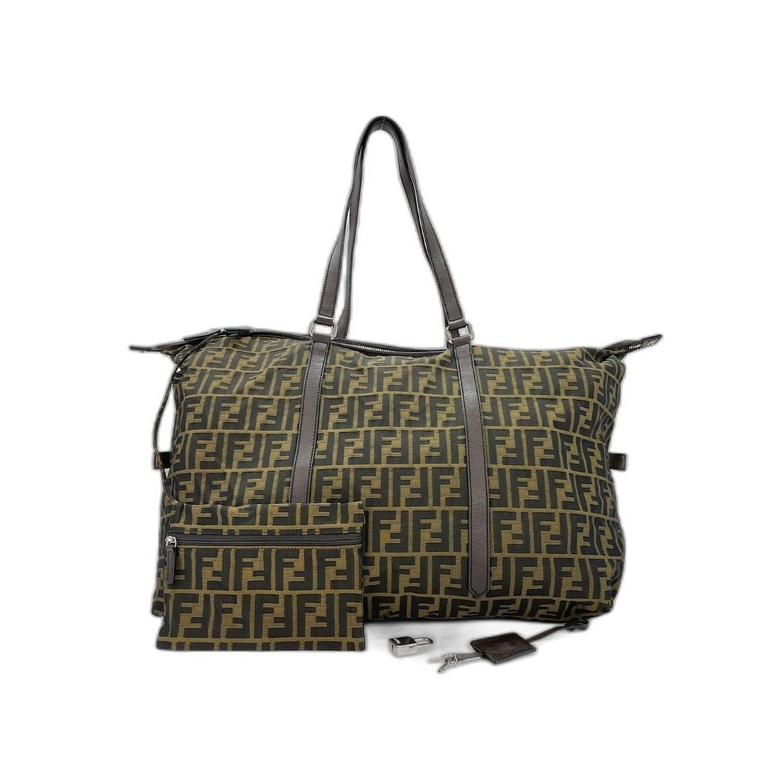 Fendi shoulder bag, canvas, brown.: --- Catalog ---Category: SizeHandle Drop: 26.00cm / 10.24''Size (HxWxD): 36cm x 46cm x 16cm / 14.17'' x 18.11'' x 6.29''Category: DesignType: Shoulder bagColor: BrownGender: WomenMaterial: Canvas Cate