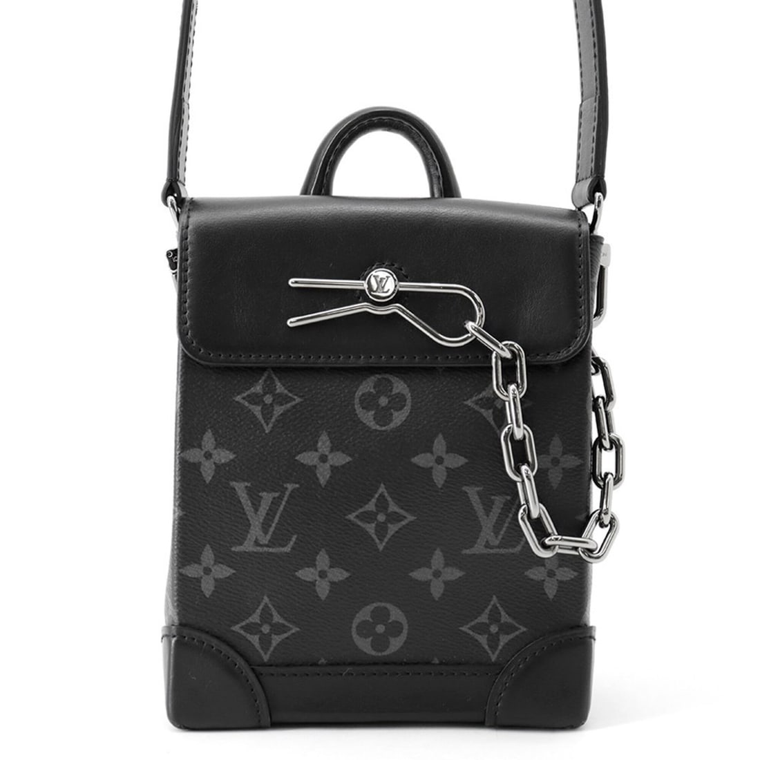 Louis Vuitton Monogram Eclipse Nano Steamer Shoulder Bag M82774 LOUIS VUITTON Black Handbag (1 of 18)