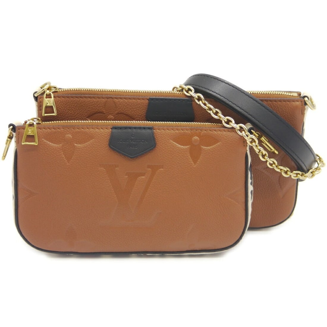 LOUIS VUITTON Louis Vuitton Multi Pochette Accessoires Monogram Empreinte Camel Wild at Heart M45839: --- Catalog ---Category: SizeSize (HxWxD): 13.5cm x 24cm x 4.5cm / 5.31'' x 9.44'' x 1.77''Category: DesignType: Pochette, Shoulder bagColor: CamelGender: WomenMaterial: Monogram Empreinte Category: