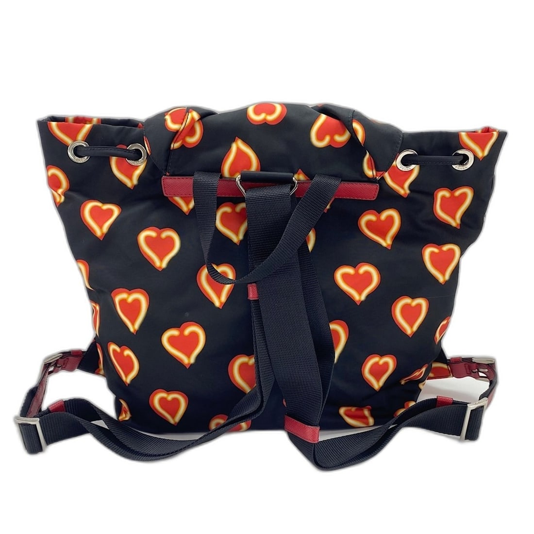 Prada Heart Backpack, Nylon, Black - 2