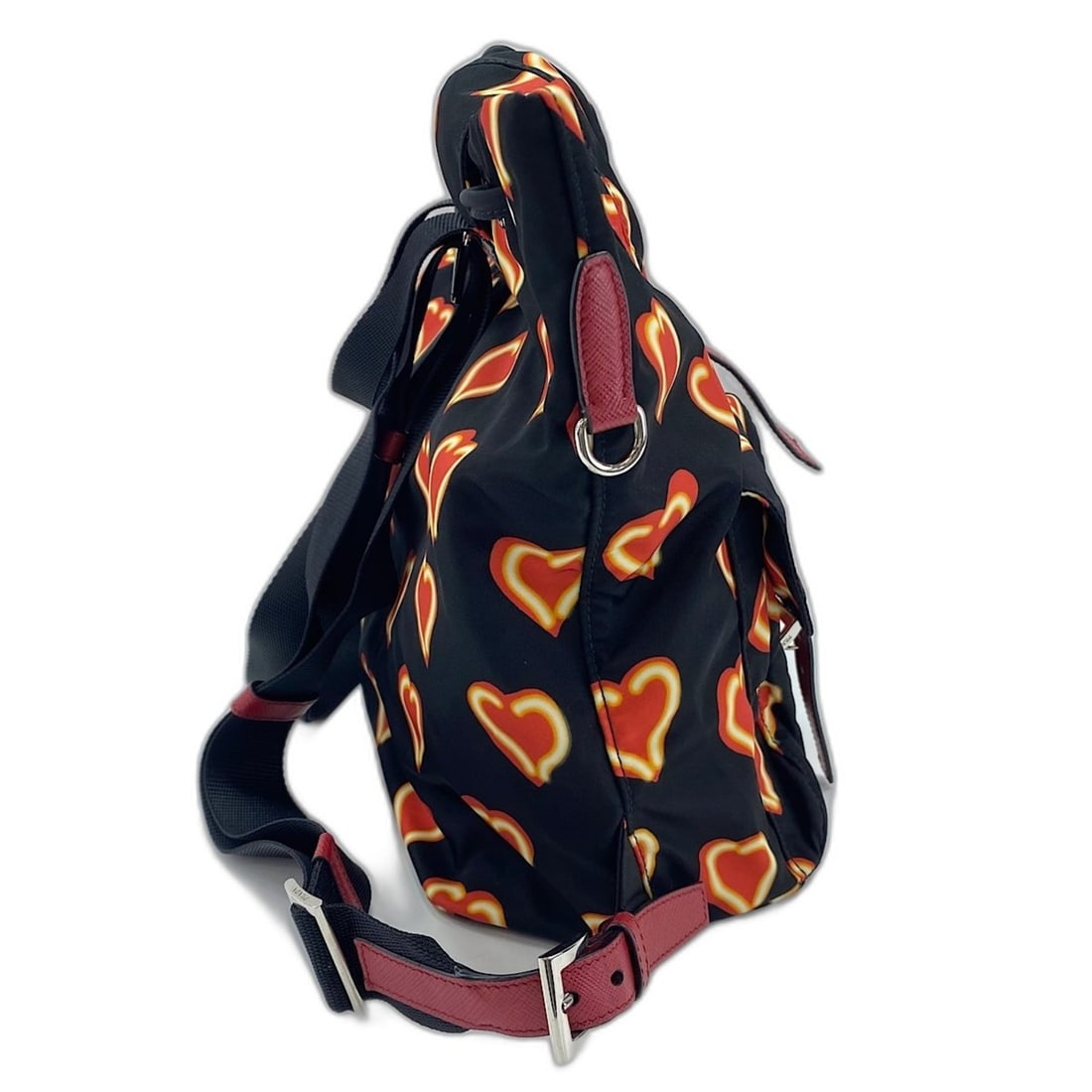 Prada Heart Backpack, Nylon, Black - 3