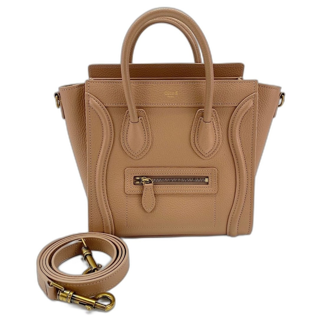Celine Luggage Nano Handbag, Leather, Beige (1 of 11)