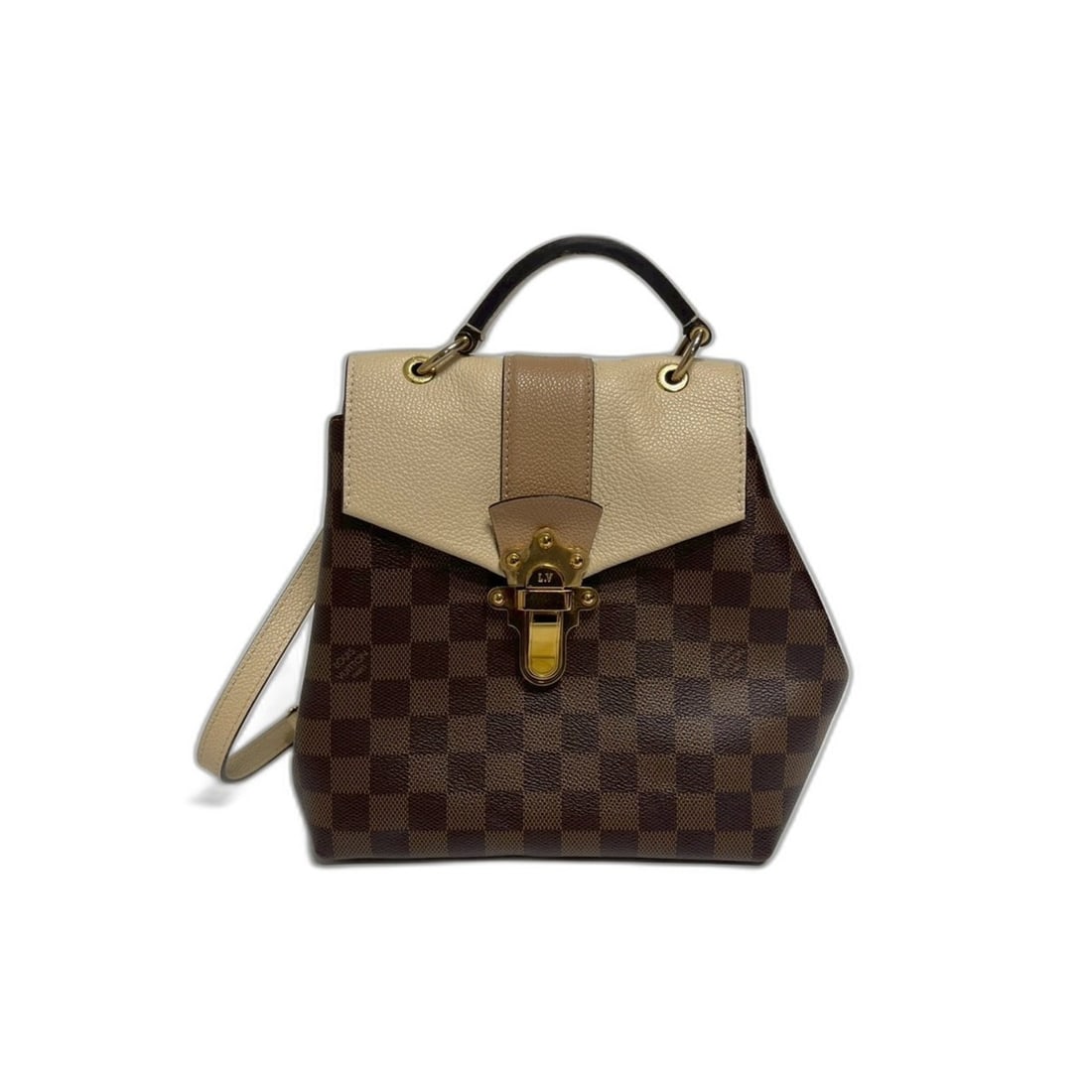Louis Vuitton 2-way Damier handbag, brown: --- Catalog ---Category: SizeSize (HxWxD): 23cm x 22cm x 10cm / 9.05'' x 8.66'' x 3.93''Category: DesignType: HandbagColor: BrownGender: WomenMaterial: Damier Canvas Category: GeneralBrand: Louis Vuit