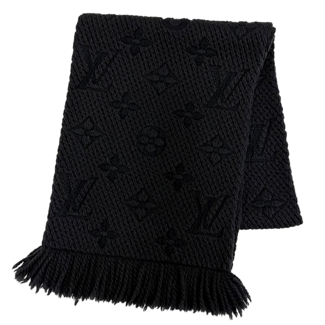 LOUIS VUITTON M72431 Echarpe Logomania Wool Silk Anthracite Monogram Stole Scarf Black Made in Italy: --- Catalog ---Category: SizeSize (LxW): 1.48m x 30cm / 58.26'' x 11.81''Category: DesignType: StoleColor: BlackGender: WomenMaterial: Wool , Silk Category: GeneralMPN: M72431Brand: Louis VuittonCount