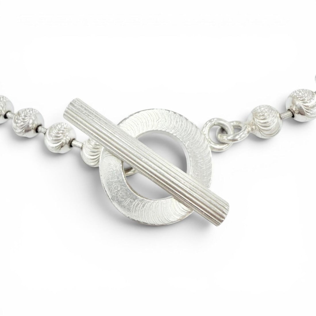GUCCI 602736 Ball Chain Necklace, Large Size, AG925 Sterling Silver, Made in Italy, Weight: 26.57g,: --- Catalog ---Category: SizeNeck Circumference: 40 cm / 15.74''Category: DesignColor: SilverGender: WomenMaterial: Silver 925Necklace Type: NecklaceCategory: GeneralMPN: 602736Brand: GucciCountry of 