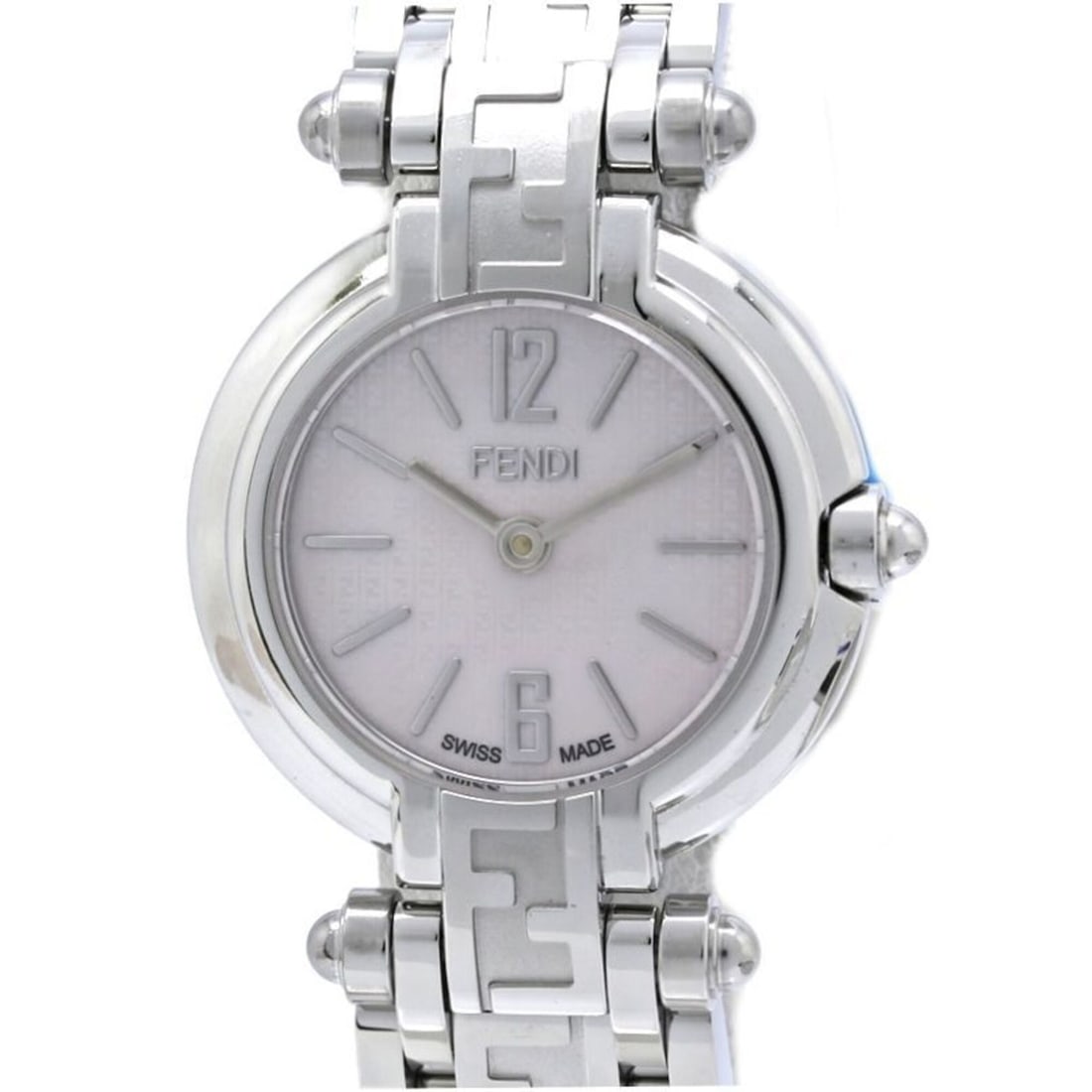 FENDI Zucca F79270L 750L Women's Watch SS 40529: --- Catalog ---Category: SizeWrist Size: 17.5cm / 6.88''Case Diameter: 25mm / 0.98''Category: DesignType: WristwatchGender: WomenColor (Dial): Pink shellMaterial (Band): Stainless steelMaterial (Case)