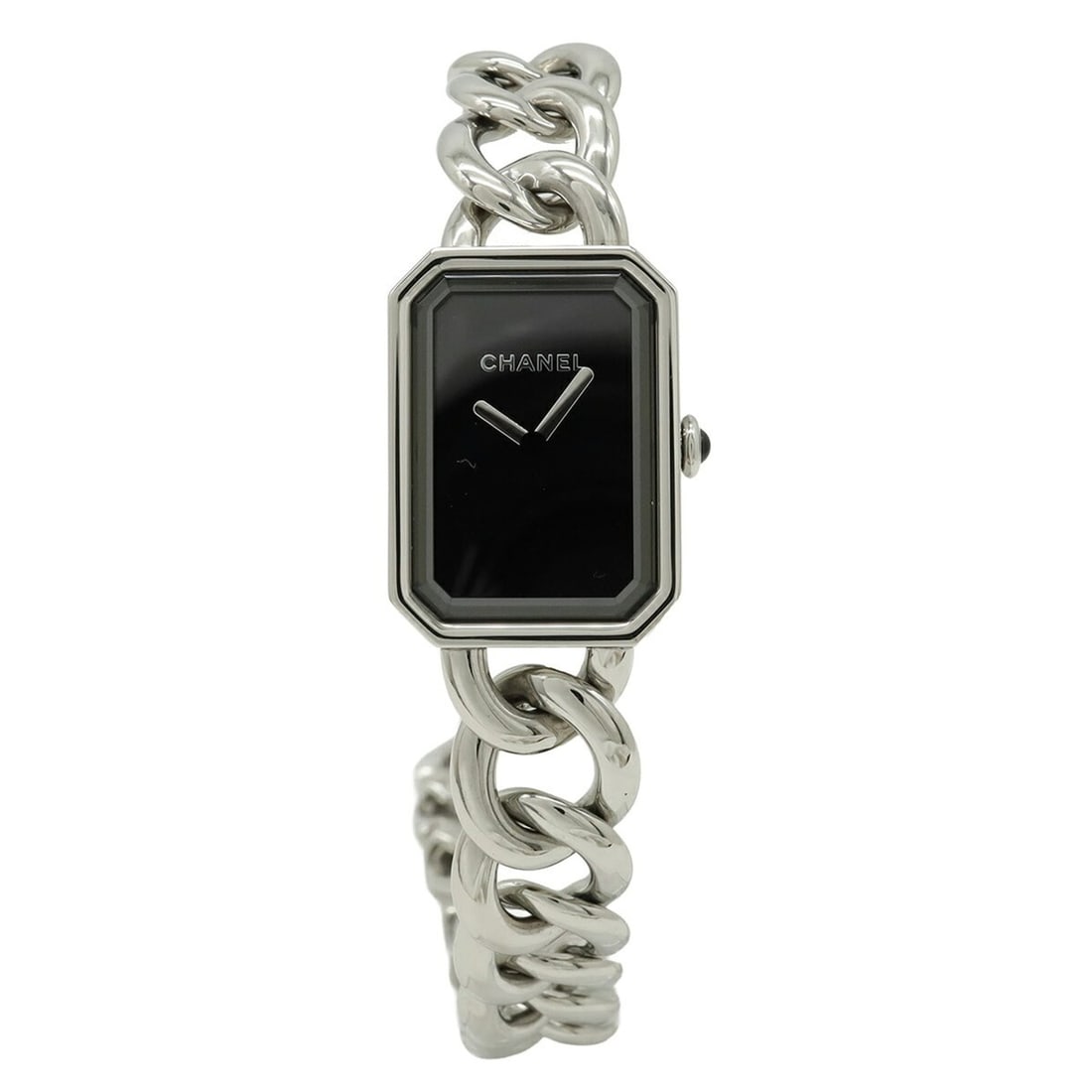 CHANEL Premiere Double Chain Black Dial Stainless Steel Women's Quartz Watch H4199: --- Catalog ---Category: SizeWrist Size: 15.5cm / 6.1''Case Diameter: 20.5mm / 0.81''Category: DesignType: WristwatchGender: WomenColor (Dial): BlackMaterial (Band): Stainless steelMaterial (Case):