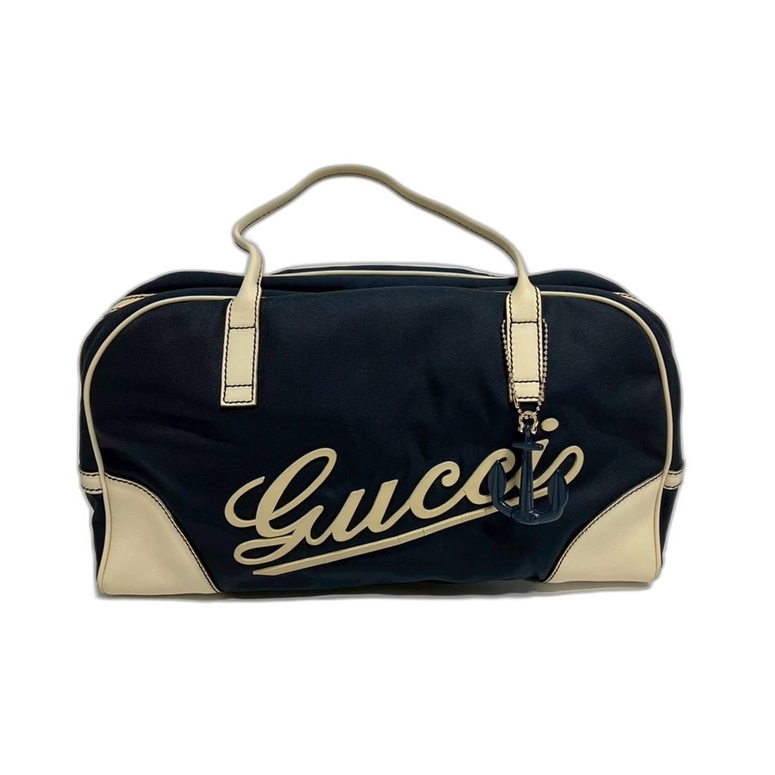 Gucci handbag, nylon, navy: --- Catalog ---Category: SizeSize (HxWxD): 22cm x 37cm x 11cm / 8.66'' x 14.56'' x 4.33''Category: DesignType: HandbagColor: NavyGender: WomenMaterial: Nylon Category: GeneralBrand: Gucci--- Item