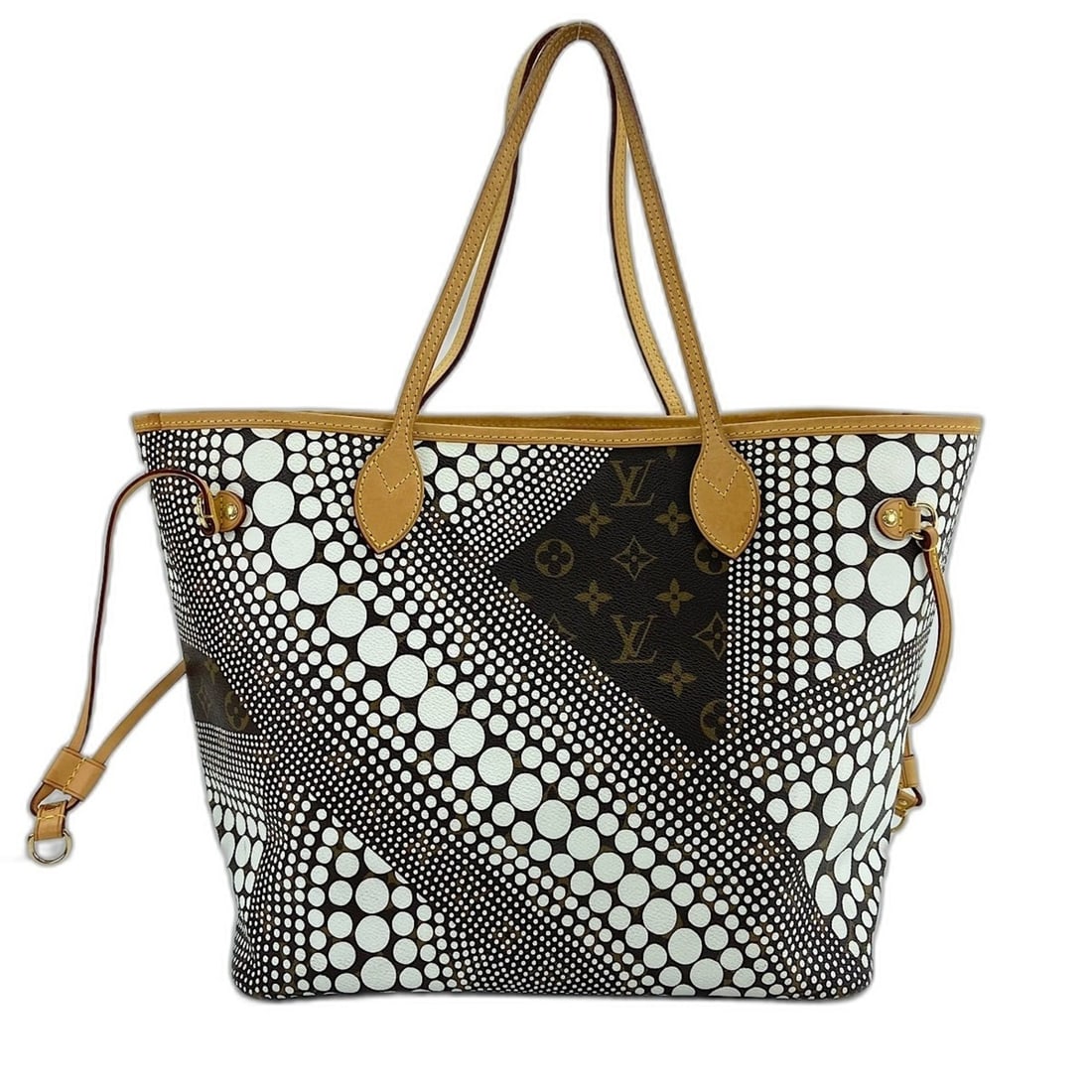 Louis Vuitton x Yayoi Kusama Neverfull MM Tote Bag, White: --- Catalog ---Category: SizeHandle Drop: 20.00cm / 7.87''Size (HxWxD): 29cm x 32cm x 14cm / 11.41'' x 12.59'' x 5.51''Category: DesignType: Tote bagColor: Monogram, WhiteGender: WomenMaterial: Monogr