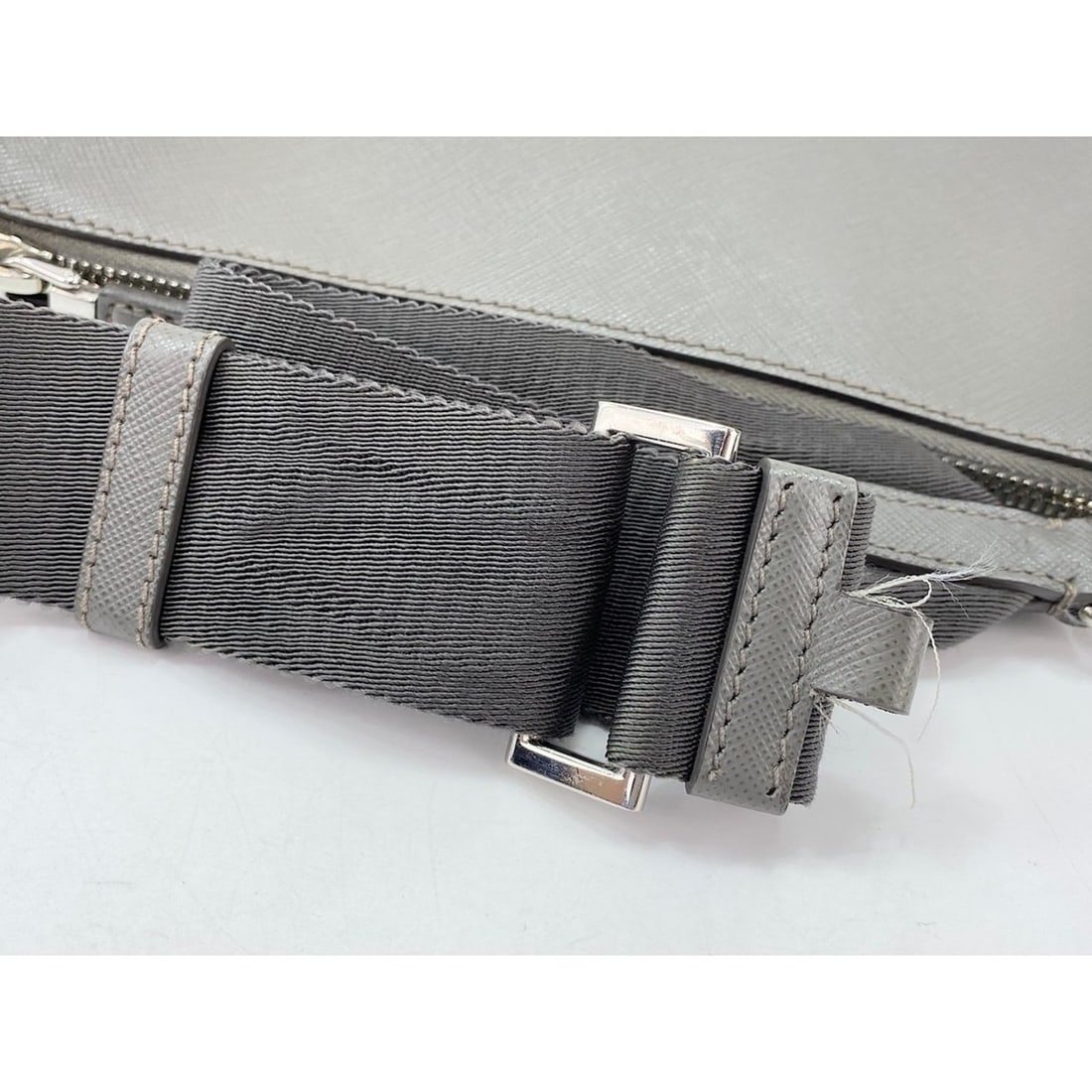 Prada shoulder bag, leather, gray - 10