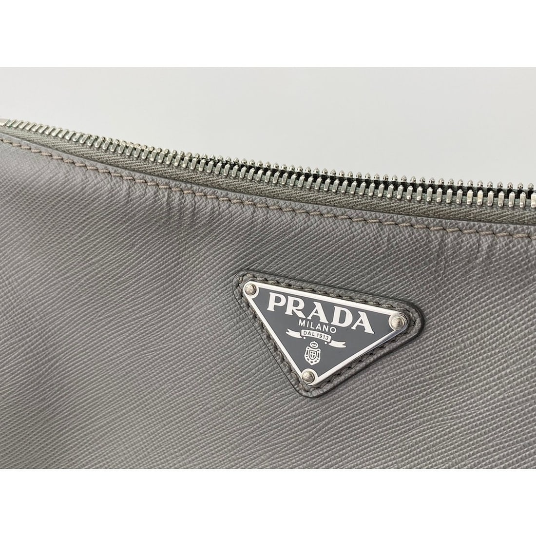 Prada shoulder bag, leather, gray - 12