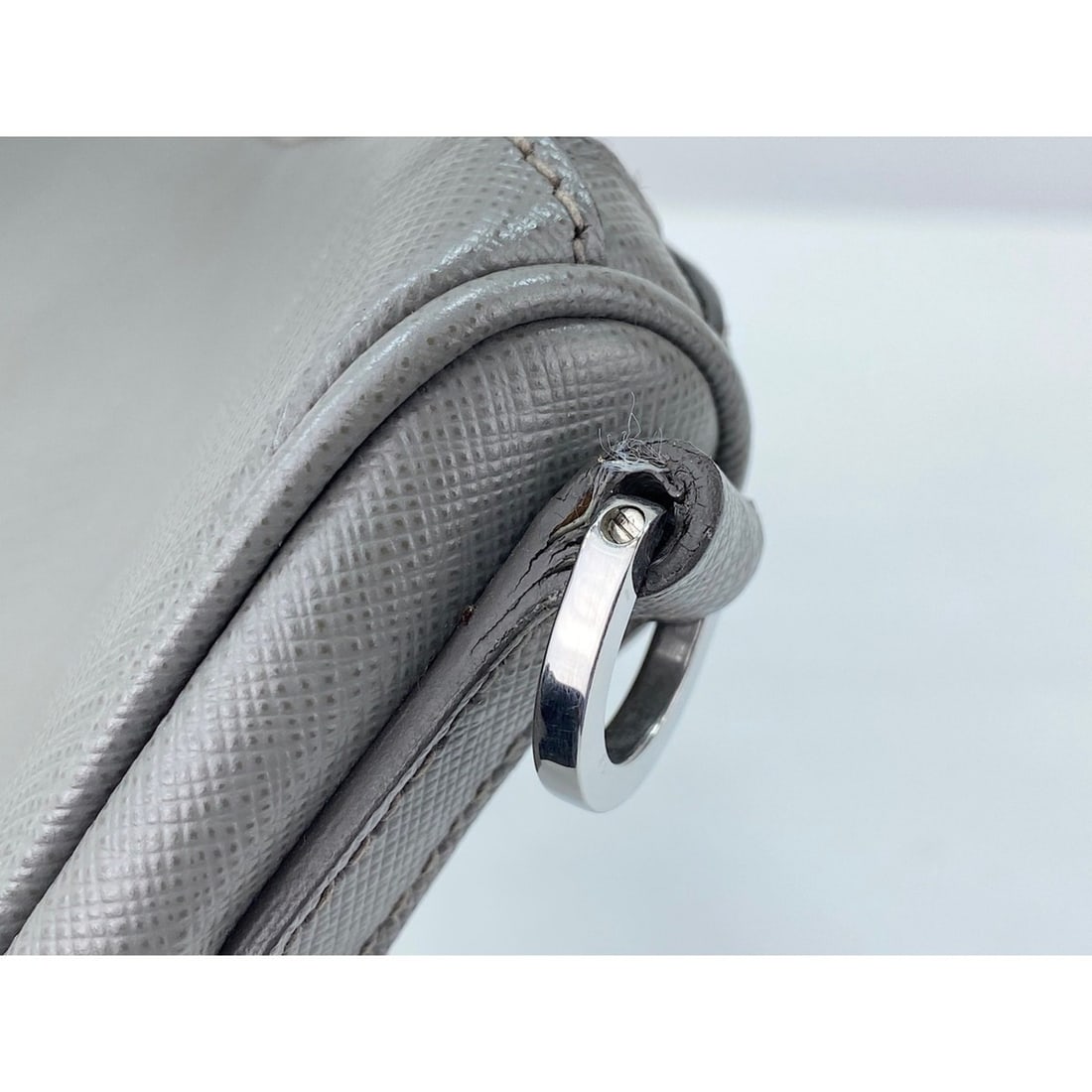 Prada shoulder bag, leather, gray - 13