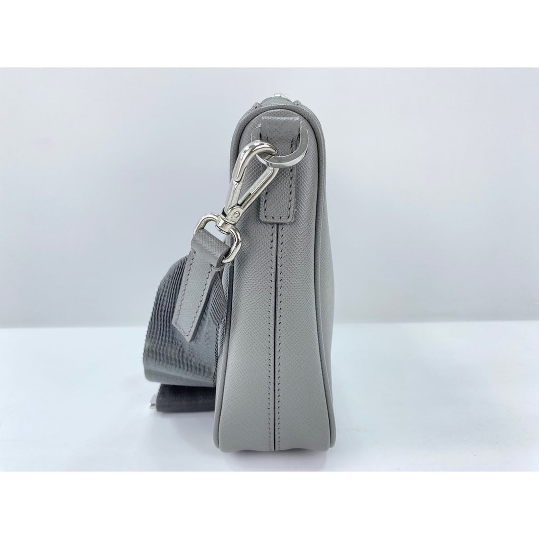Prada shoulder bag, leather, gray - 5