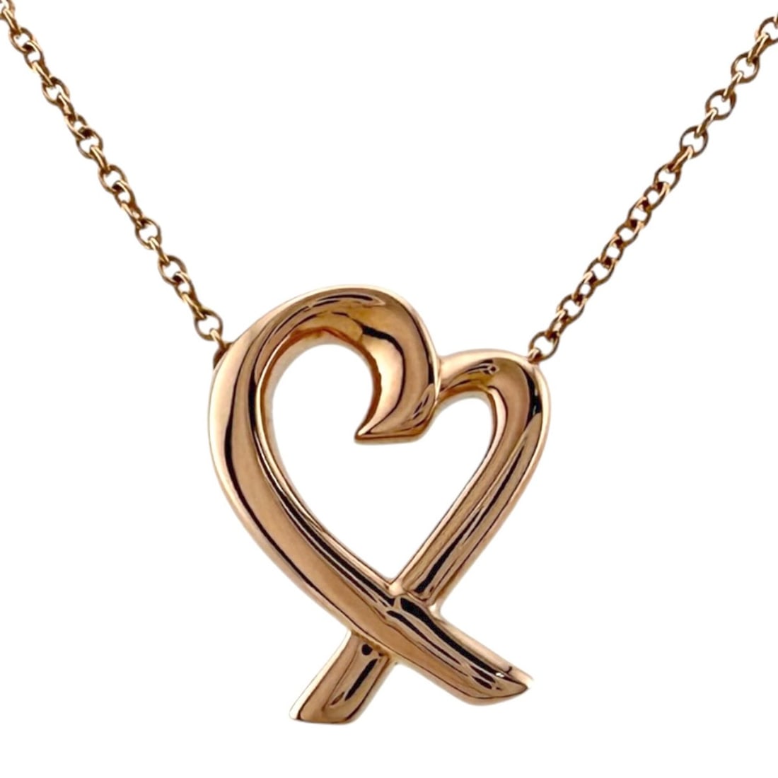Tiffany & Co. Loving Heart Necklace, 18K Pink Gold, Women's, Design: --- Catalog ---Category: SizePendant Size: 14mm x 11.5mm / 0.55'' x 0.45''Neck Circumference: 41.5 cm / 16.33''Category: DesignColor: Pink goldGender: WomenMaterial: Pink gold (18K)Necklace Type: Neck