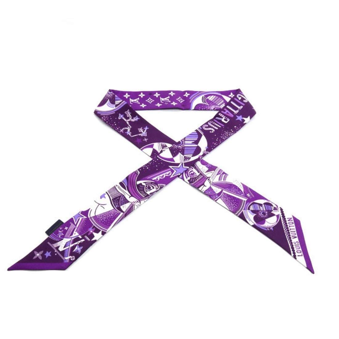 LOUIS VUITTON Louis Vuitton Bandeau BB LV Star Sign Sagittarius Scarf Muffler Violet M97289 S: --- Catalog ---Category: SizeSize (LxW): 1.18m x 5cm / 46.45'' x 1.96''Category: DesignType: ScarfColor: Purple, VioletGender: WomenMaterial: Silk Category: GeneralMPN: M97289Brand: Louis VuittonCount