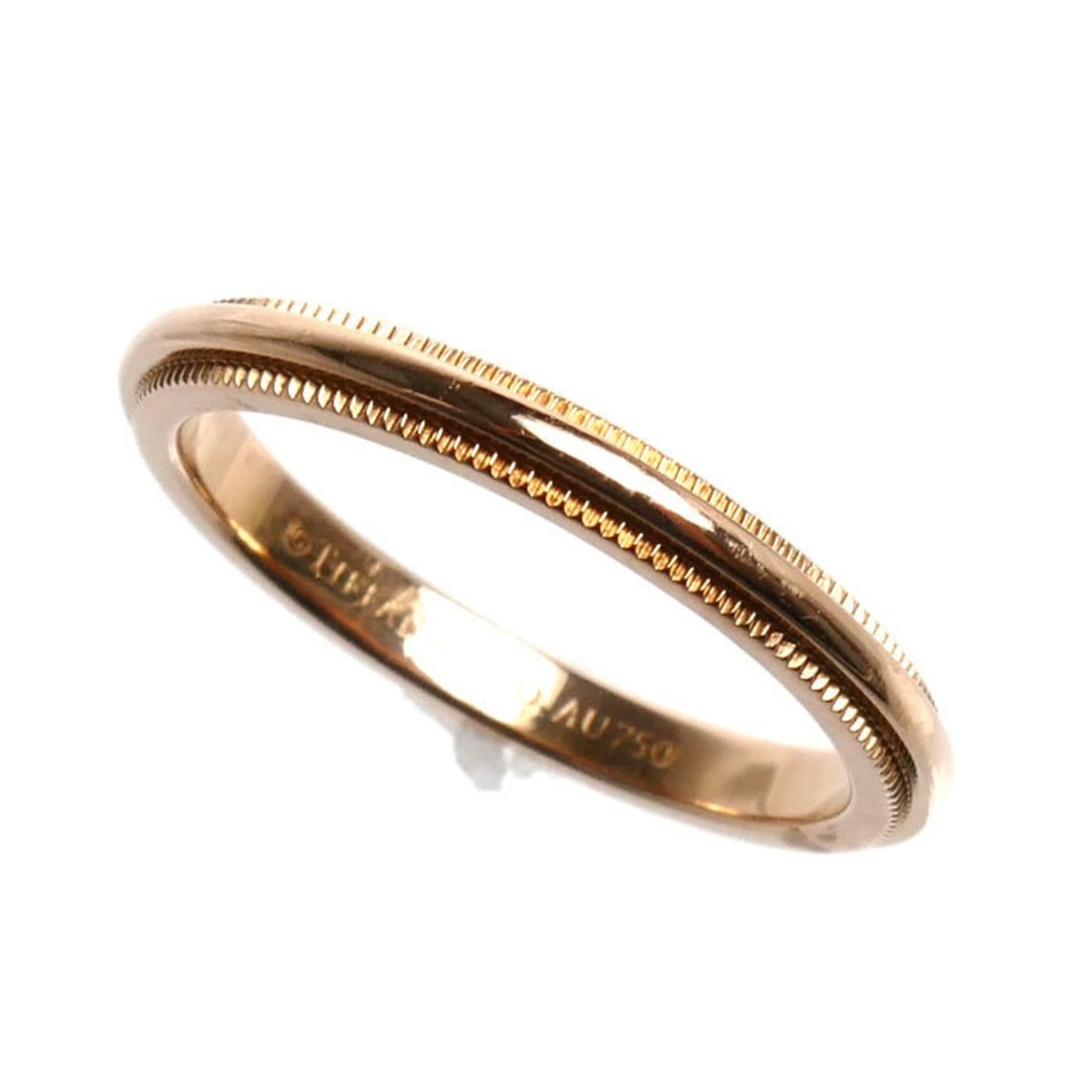 TIFFANY&Co. Tiffany 18KPG Pink Gold Milgrain Ring (2.5g) for Women: --- Catalog ---Category: SizeUS Size: 5Brand Size: 49Category: DesignType: Band ringGender: WomenMaterial: Pink gold (18K)Category: GeneralBrand: TiffanyCountry of Origin: USA--- Item List ---Section:
