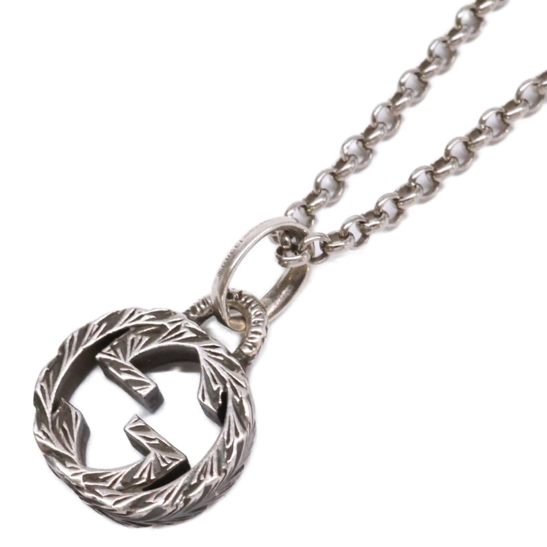 GUCCI Ag925 Interlocking G Pendant Necklace, Silver, Women's: --- Catalog ---Category: SizePendant Size: 16mm x 13mm / 0.62'' x 0.51''Neck Circumference: 50.5 cm / 19.88''Category: DesignColor: SilverGender: WomenMaterial: Silver 925Necklace Type: NecklaceCatego