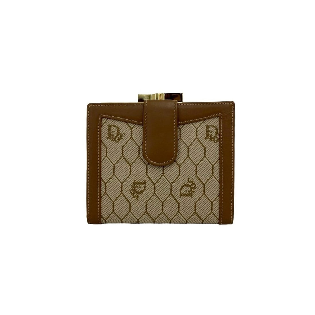 Christian Dior Vintage Honeycomb Pattern Leather Bi-fold Wallet with Coin Purse, Brown, 17164: --- Catalog ---Category: SizeSize (HxWxD): 10cm x 12cm x 1.5cm / 3.93'' x 4.72'' x 0.59''Category: DesignType: Wallet (bi-fold)Color: BrownGender: WomenMaterial: Leather , PVC Category: GeneralBrand: 