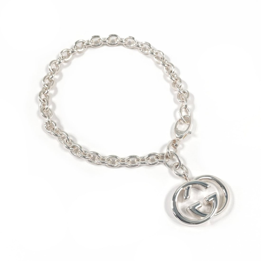 GUCCI Interlocking G Bracelet, Sterling Silver 925, Unisex (1 of 10)