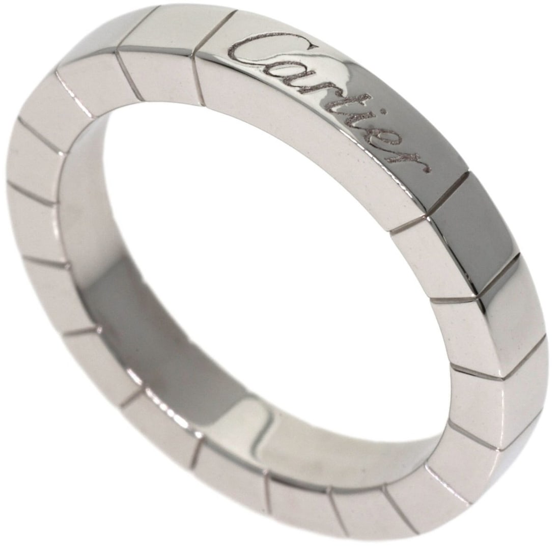 Cartier Lanieres #48 Ring, 18K White Gold, Women's.: --- Catalog ---Category: SizeWidth: 3mm / 0.12''Weight: 5.6g / 0.19oz.JP Size: 8US Size: 4.5Category: DesignType: Band ringGender: WomenMaterial: White gold (18K)Category: GeneralLine: LanieresBrand: 