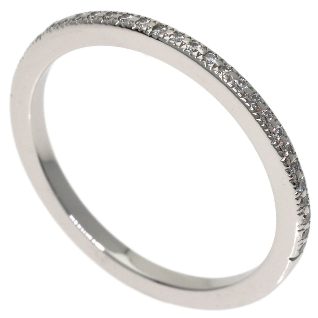 Tiffany & Co. Half Eternity Diamond Ring, Platinum PT950, Women's.: --- Catalog ---Category: SizeWidth: 1.4mm / 0.06''Weight: 1.8g / 0.06oz.JP Size: 5US Size: 3.5Category: DesignType: Band ringStone: DiamondGender: WomenMaterial: Platinum 950Category: GeneralBrand: Ti