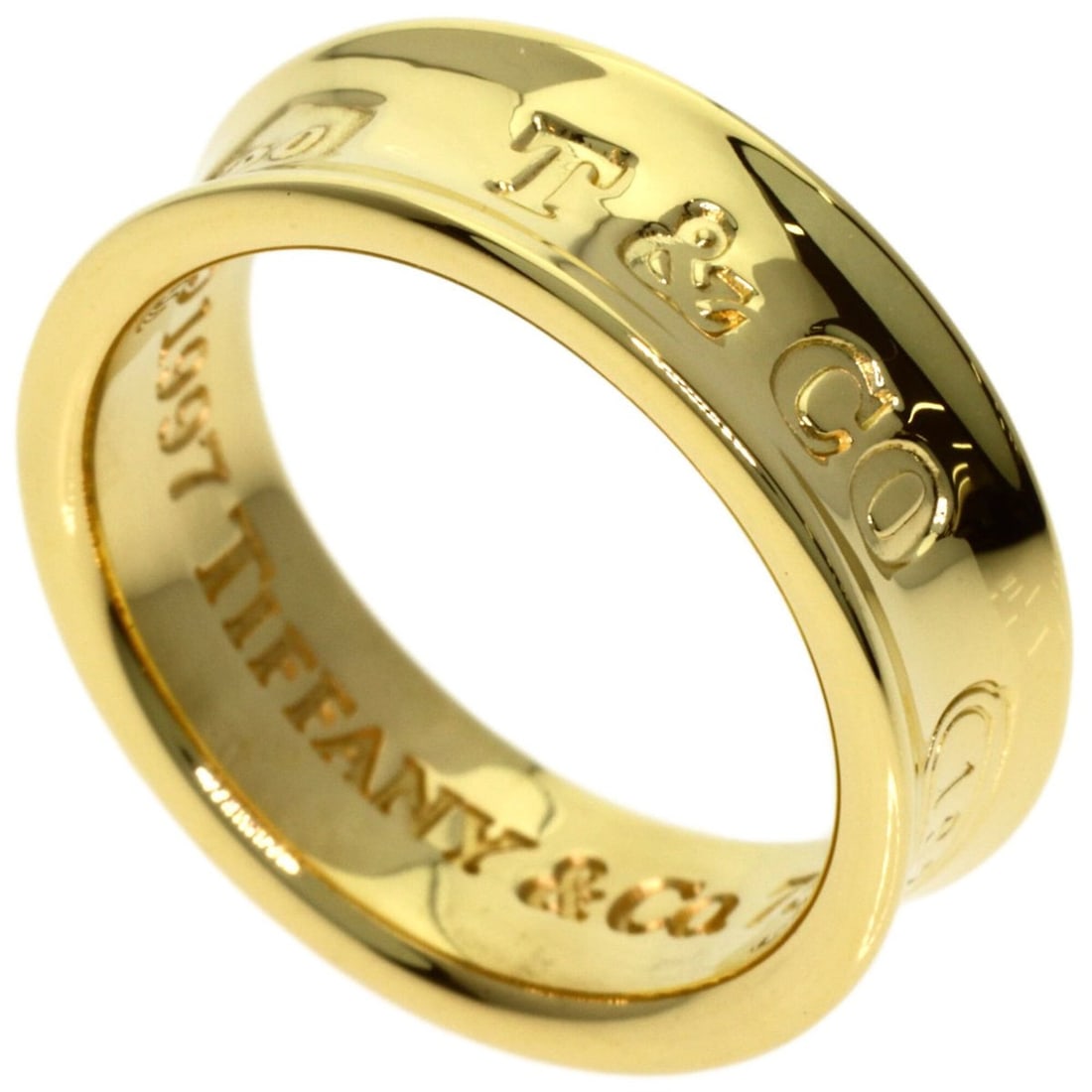 Tiffany & Co. 1837 Ring, 18K Yellow Gold, Women's.: --- Catalog ---Category: SizeWidth: 6mm / 0.24''Weight: 6.2g / 0.21oz.JP Size: 9US Size: 5Category: DesignType: Band ringGender: WomenMaterial: Yellow gold (18K)Category: GeneralBrand: Tiffany--- Item