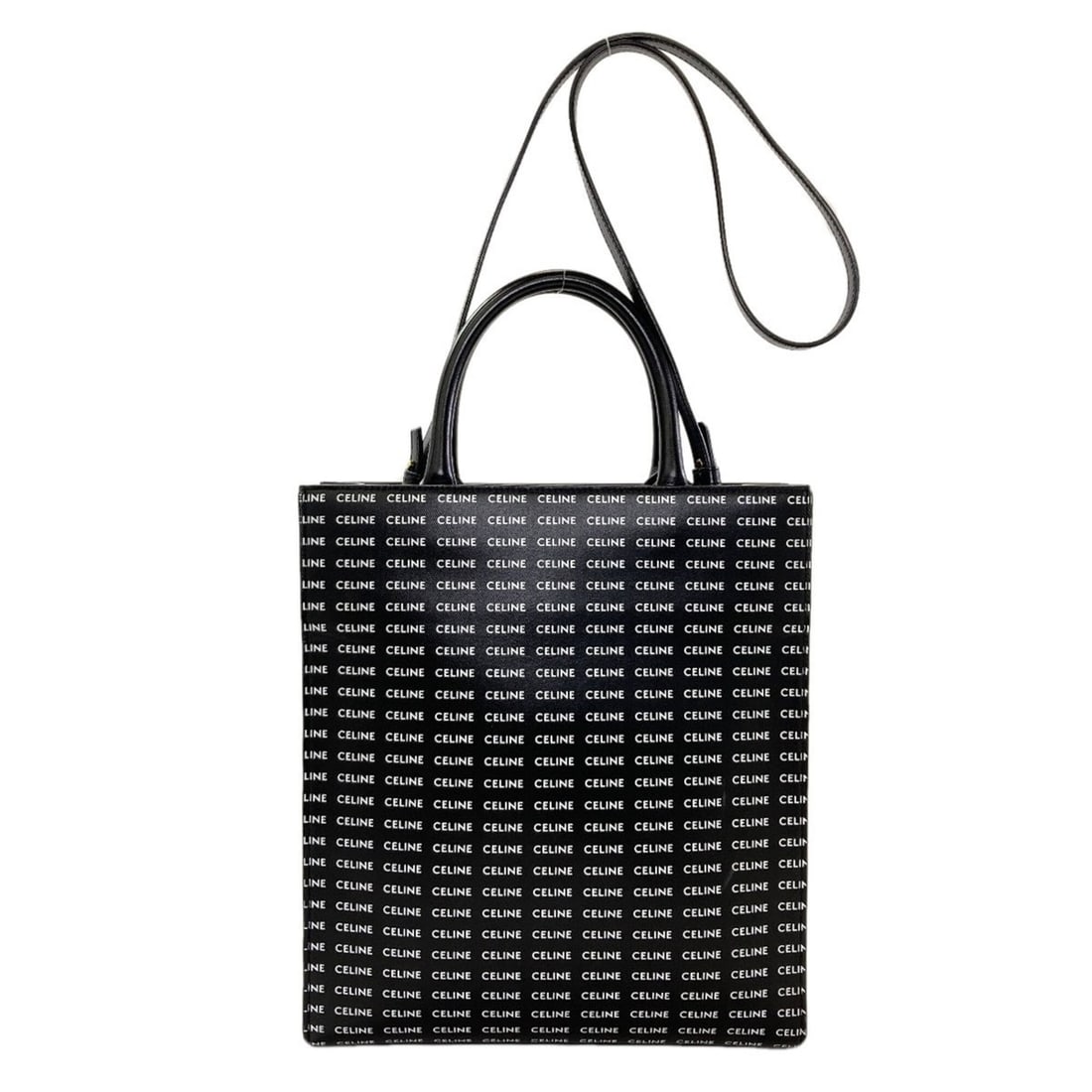 Celine Vertical Cabas 2-Way Handbag, Calfskin, Women's: --- Catalog ---Category: SizeSize (HxWxD): 32cm x 28cm x 7.5cm / 12.59'' x 11.02'' x 2.95''Category: DesignType: HandbagColor: BlackGender: WomenMaterial: Leather Category: GeneralBrand: Celine--- Ite
