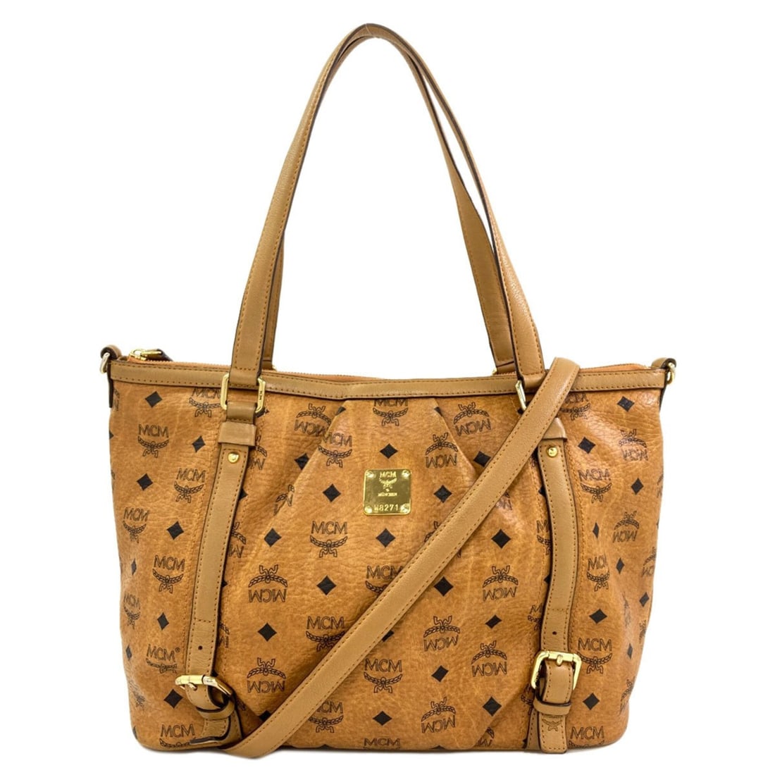 MCM Logo Tote Bag Leather Women's: --- Catalog ---Category: SizeSize (HxWxD): 26.5cm x 38cm x 14cm / 10.43'' x 14.96'' x 5.51''Category: DesignType: Tote bagColor: BrownGender: WomenMaterial: Leather Category: GeneralBrand: MCM--- Item