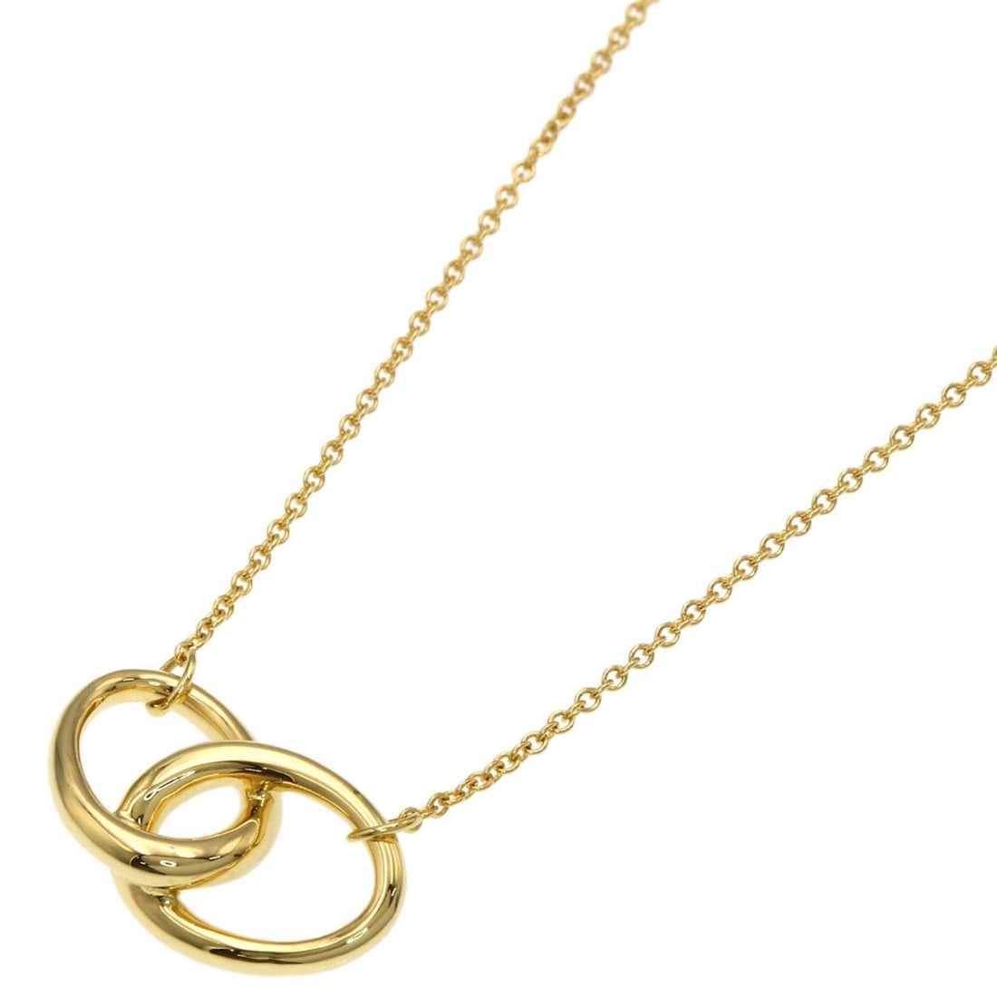 Tiffany & Co. Double Loop Necklace, 18K Yellow Gold, Women's.: --- Catalog ---Category: SizePendant Size: 10.3mm x 18.9mm / 0.4'' x 0.74''Neck Circumference: 40 cm / 15.74''Category: DesignGender: WomenMaterial: Yellow gold (18K)Necklace Type: NecklaceCategory: G