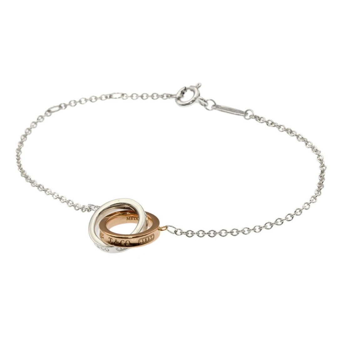 Tiffany & Co. Interlocking Bracelet, Silver/Rubedo Metal, Women's. (1 of 13)