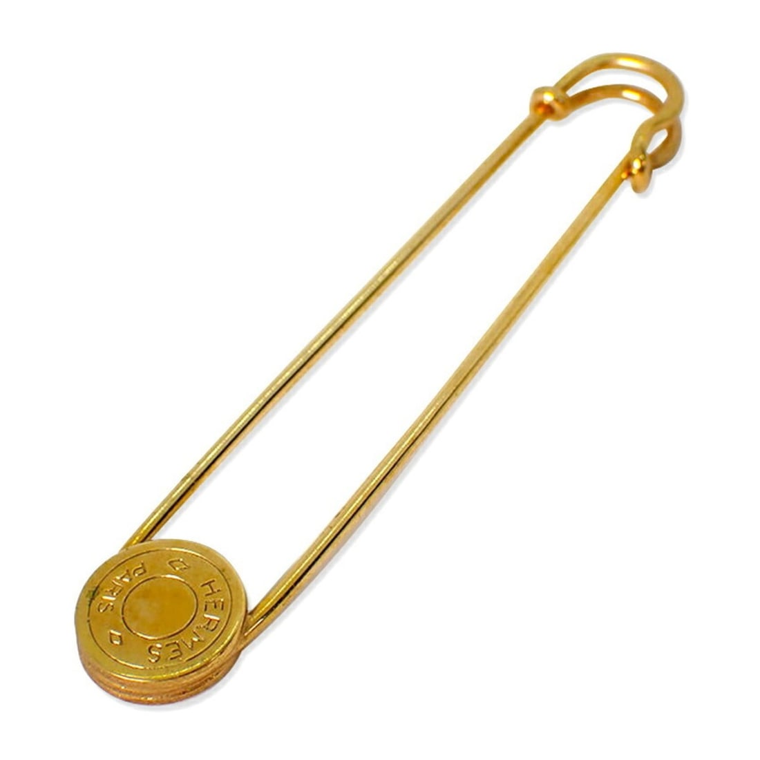 HERMES Hermes Sellier Gold Brooch: --- Catalog ---Category: SizeSize (HxWxD): 1.33cm x 7.5cm / 0.52'' x 2.95''Category: DesignType: BroochGender: WomenMaterial: Gold platingCategory: GeneralBrand: Hermes--- Item List ---Section: Condit