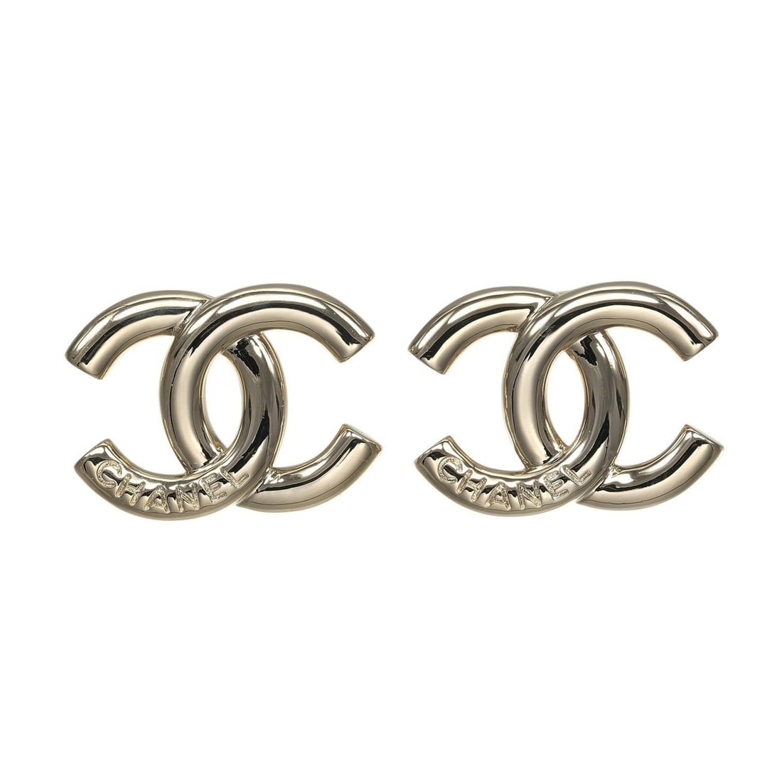 Chanel Coco Mark Earrings ABF155 Gold Plated B25P Approx. 18.2g (1 of 20)