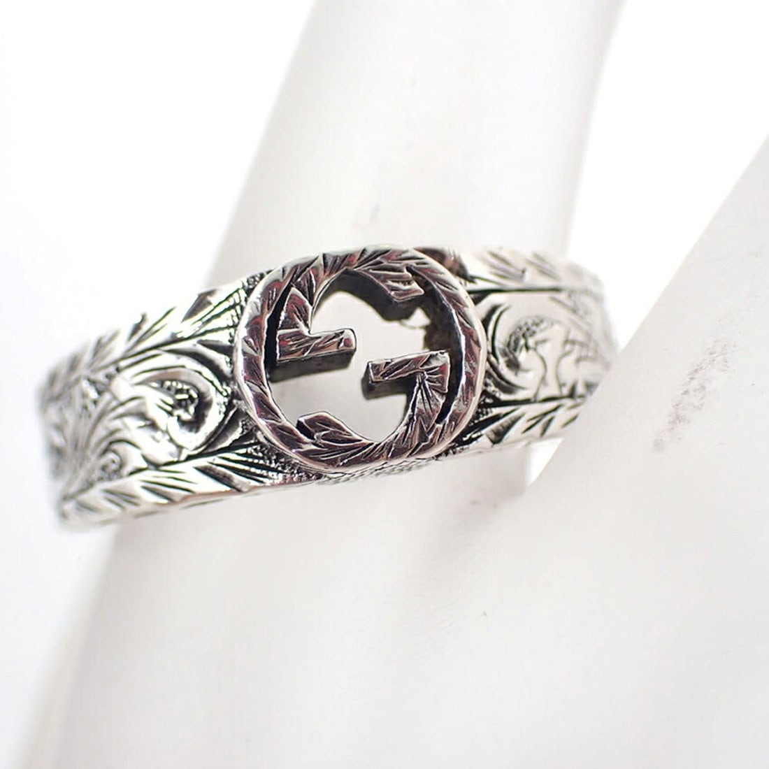 GUCCI 925 Interlocking G Ring, Size 20 - 6