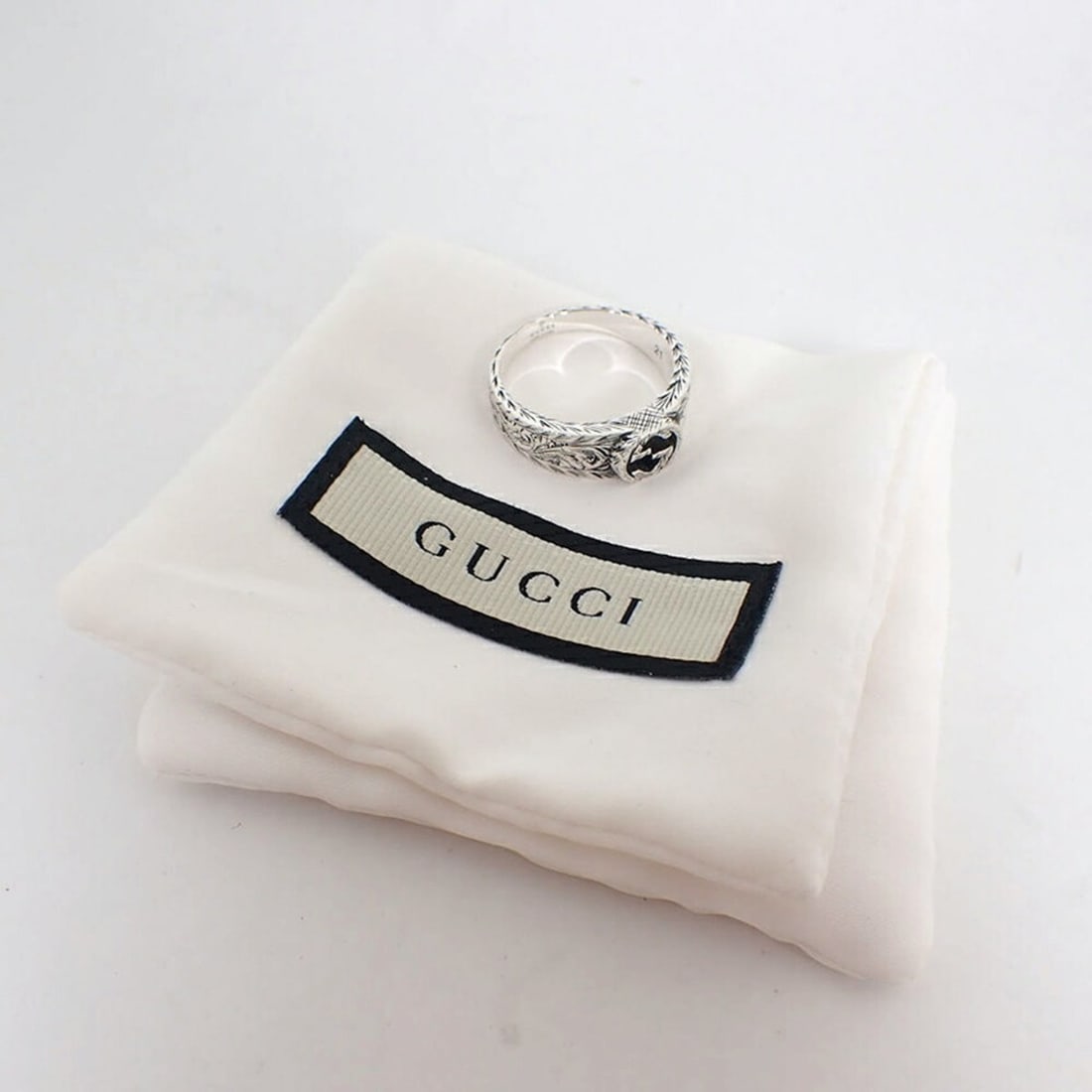 GUCCI 925 Interlocking G Ring, Size 20 - 7