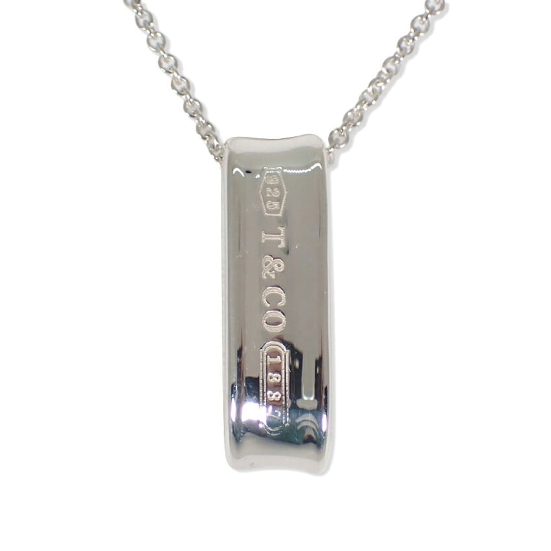 TIFFANY & Co. 925 1837 Pendant Necklace: --- Catalog ---Category: SizePendant Size: 25.5mm x 8mm / 1'' x 0.31''Neck Circumference: 41 cm / 16.14''Category: DesignGender: WomenMaterial: Sterling silver 925Necklace Type: NecklaceCategory: