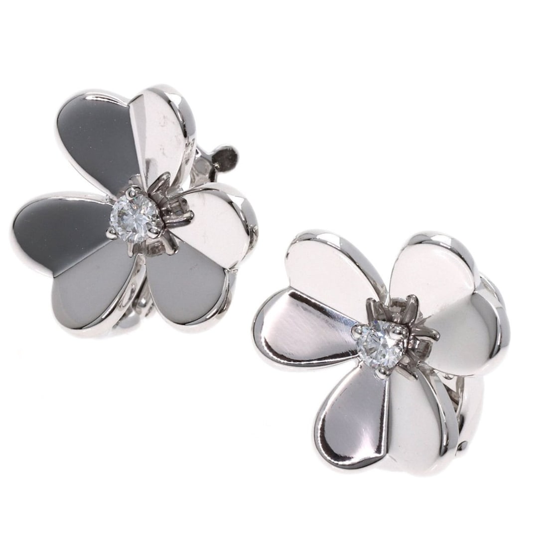 Van Cleef & Arpels Frivole Small Diamond Earrings, 18K White Gold, Women's: --- Catalog ---Category: SizeSize (HxWxD): 15.80mm x 14.00mm x 5.60mm / 0.62'' x 0.55'' x 0.22''Category: DesignType: Stud earringsColor: SilverGender: WomenMaterial: White gold (18K)Category: General