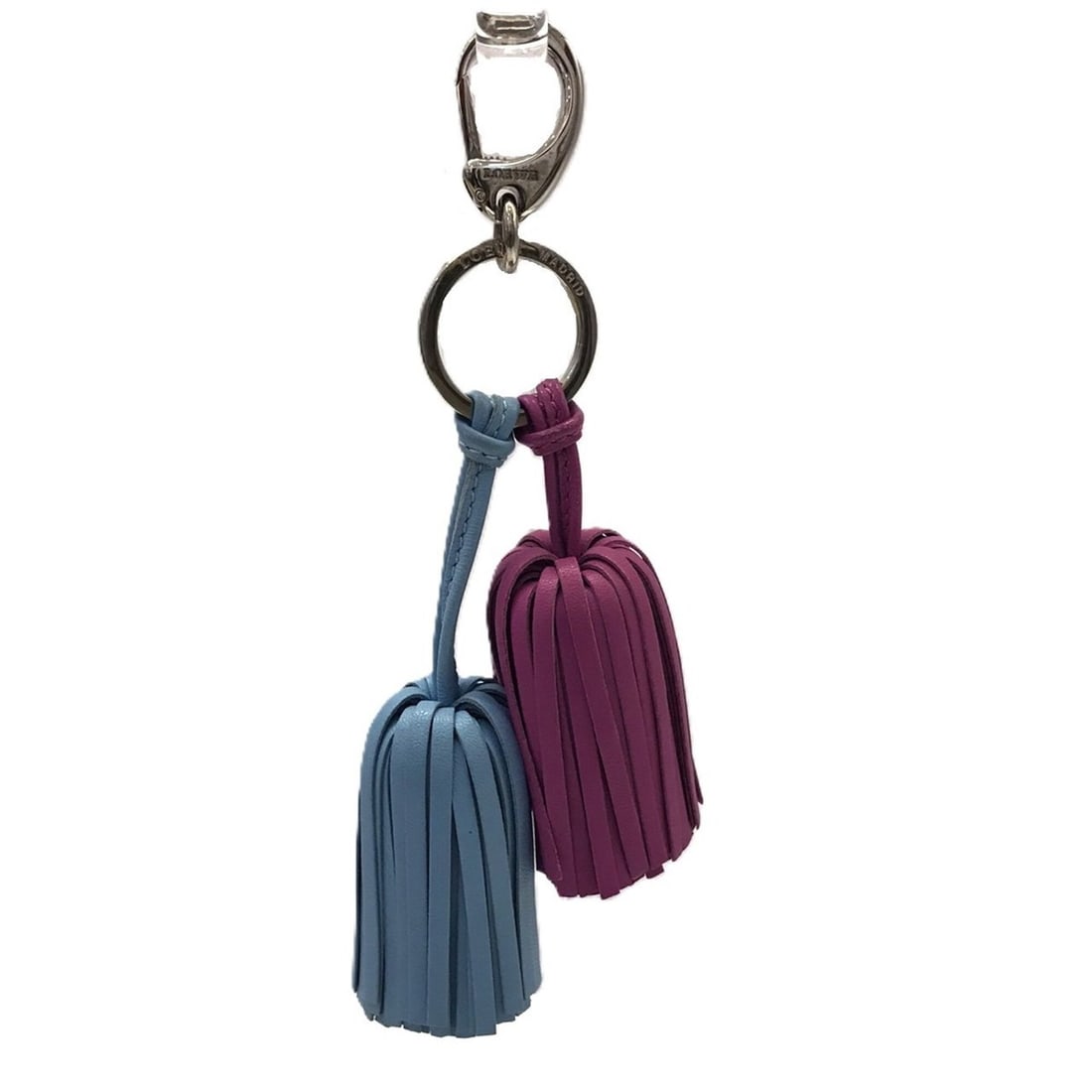 Loewe Tassel Keychain Blue Purple Silver LOEWE: --- Catalog ---Category: DesignType: KeyringColor: Blue, PurpleGender: WomenMaterial: LeatherCategory: GeneralBrand: Loewe--- Item List ---Section: ConditionRanking: Rank A Used - A few traces of usag