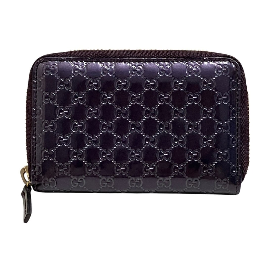 Gucci GUCCI Wallet/Coin Case Microssima Enamel Leather 255452: --- Catalog ---Category: SizeSize (HxWxD): 8cm x 12cm x 2cm / 3.14'' x 4.72'' x 0.78''Category: DesignType: Coin purse/coin caseColor: PurpleGender: WomenClosure: ZipperMaterial: Leather Leather/Fur T