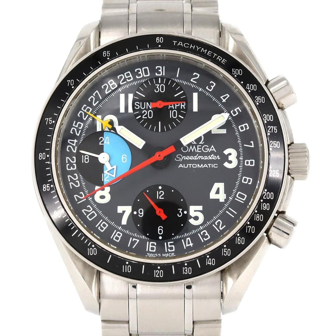 Omega Speedmaster Mark 40 AM PM 3520.53 Stainless Steel Automatic Watch: --- Catalog ---Category: SizeCase Diameter: 39mm / 1.54''Category: DesignType: WristwatchGender: MenColor (Dial): Black, GrayMaterial (Band): Stainless steelMaterial (Case): Stainless steelCategory: G
