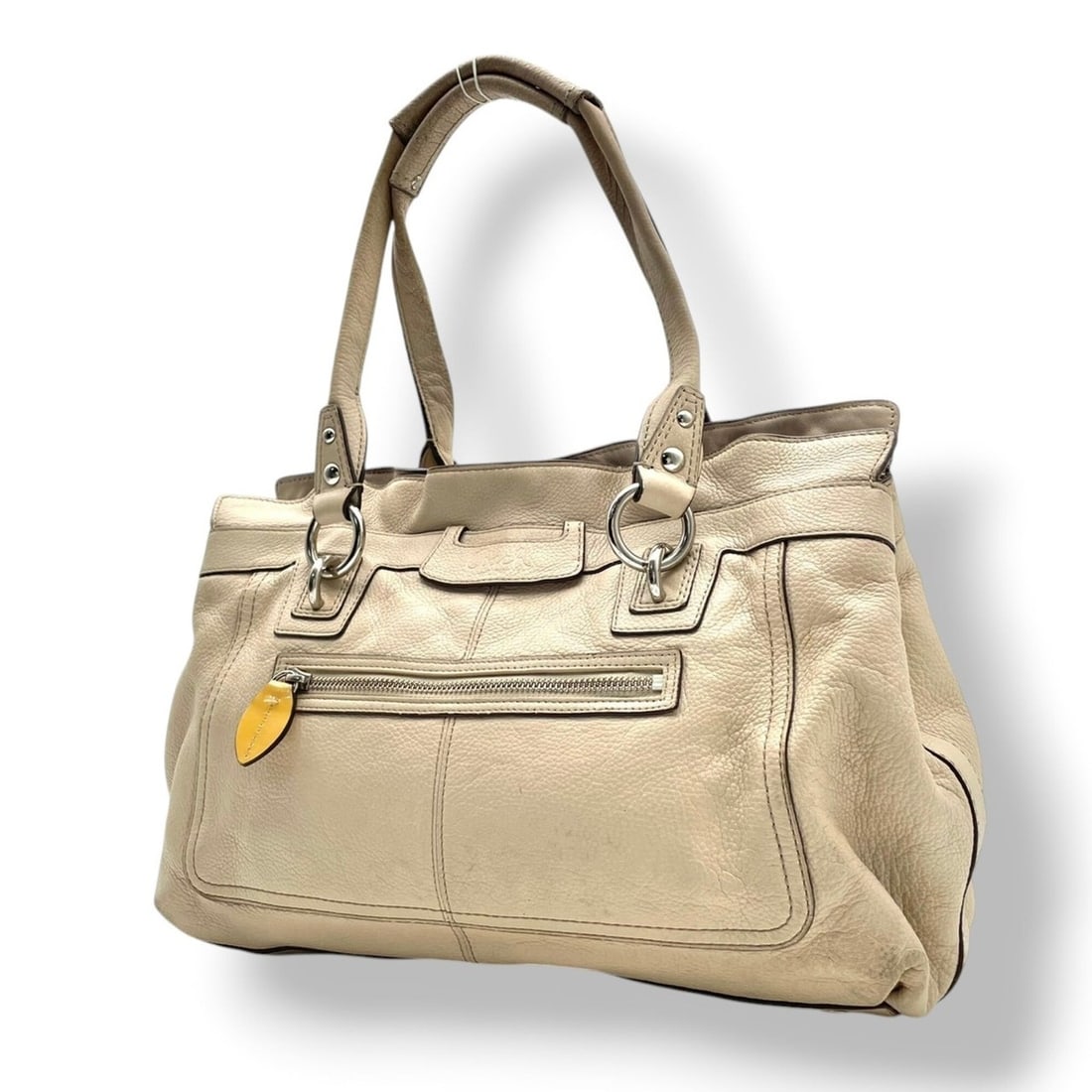 Coach Penelope Leather Tote Bag Handbag, Smooth Leather, Light Beige/Cream, Silver Hardware, Women's: --- Catalog ---Category: SizeSize (HxWxD): 22cm x 35cm x 9cm / 8.66'' x 13.77'' x 3.54''Category: DesignType: Handbag, Tote bagColor: Light beigeGender: WomenMaterial: Leather Category: GeneralMPN: F1